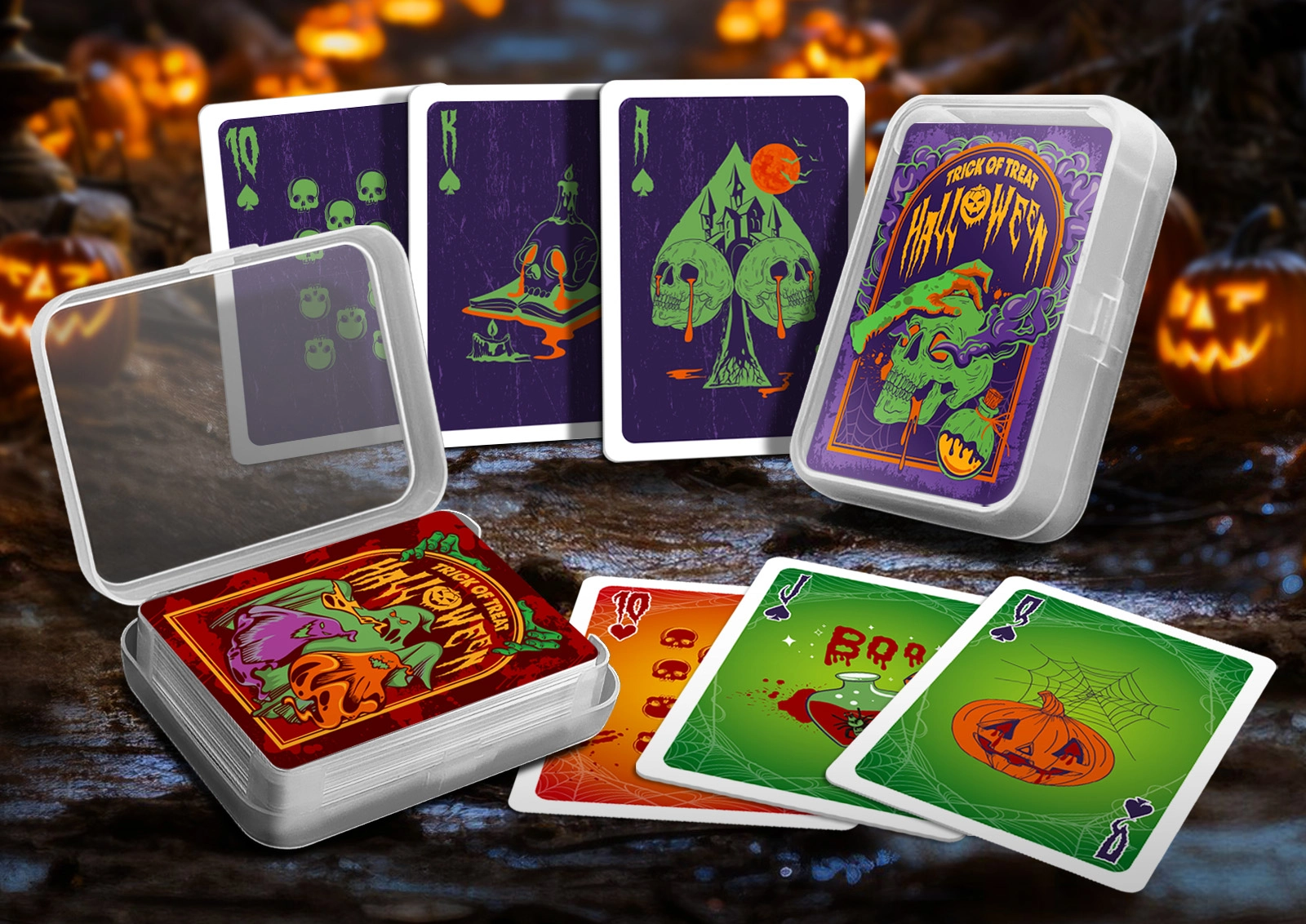 halloween playing cards