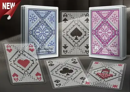 Mosaic Pixel Series Transparent Playing Cards - Brand New Tile-inspired Design!