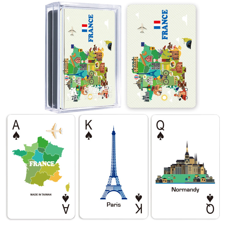 地圖橋牌塑膠牌 - 法國