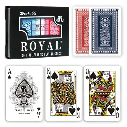 Cartes &#xE0; jouer en plastique Royal Index standard / doubles ponts