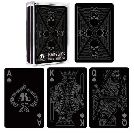 Cartes &#xE0; jouer noires de la s&#xE9;rie Skull