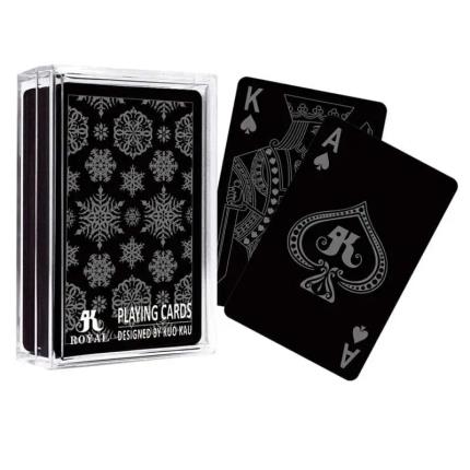 Cartes &#xE0; jouer en plastique noir s&#xE9;rie Snowflake