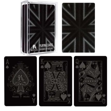 Cartas de jogar pretas com grava&#xE7;&#xE3;o