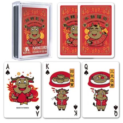 Cartes &#xE0; jouer du Nouvel An - Ann&#xE9;e du Buffle - S&#xE9;rie Lucky