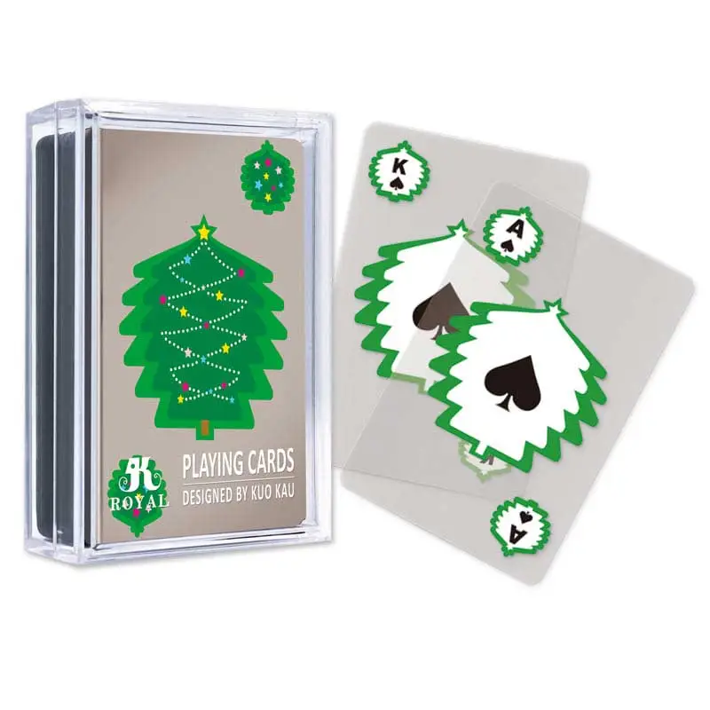 Arbre à cartes à jouer transparent Joyeux Noël