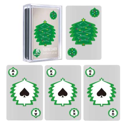 Frohe Weihnachten transparenter Spielkarten-Baum