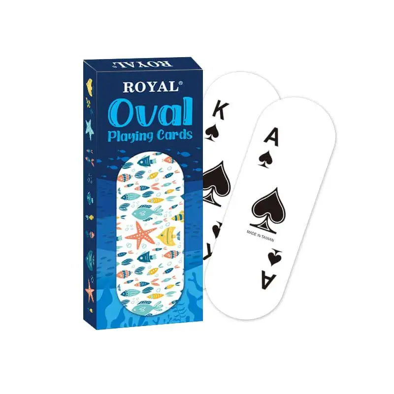 Cartes à jouer en papier de forme ovale - Série Poisson