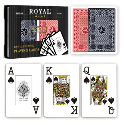 &#xCD;ndice Jumbo das cartas de jogo Royal Plastic / baralhos duplos