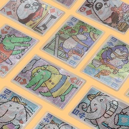 Cartas de jogar transparentes da Animal School - Panda Nini