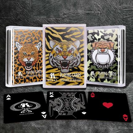 Cartas de jogar pretas - S&#xE9;rie Animal (com verniz brilhante parcial)