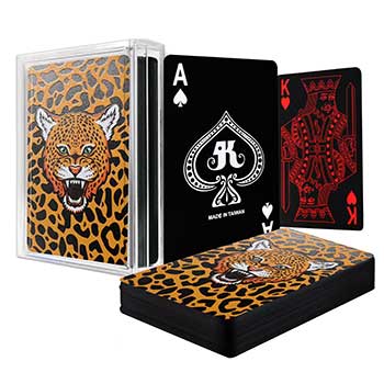 Cartas de jogar pretas - Série Animal (com verniz brilhante parcial)