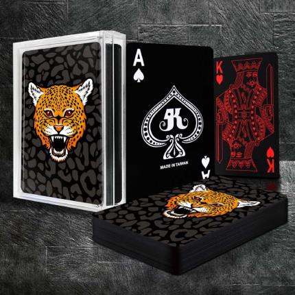 Schwarze Spielkarten - Tierserie (mit erhabenem Glanzlack)