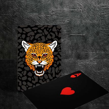 Carte da gioco nere - Serie animali (con vernice lucida in rilievo)