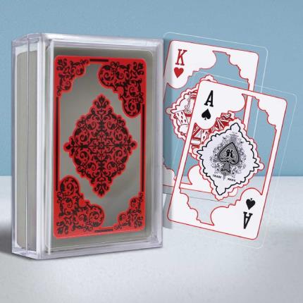 透明水晶中國古典風撲克牌-紅