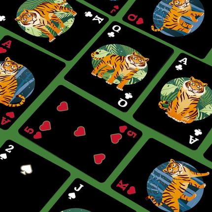 Tiger Power Tigress Black Playing Cards Edici&#xF3;n de a&#xF1;o nuevo