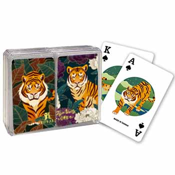 Cartas de jogar de plástico Tiger Unity - Conjunto de presente de ano novo