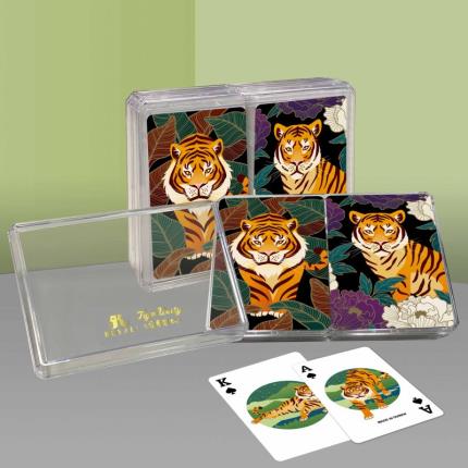 Cartes &#xE0; jouer en plastique Tiger Unity - Coffret cadeau de nouvel an