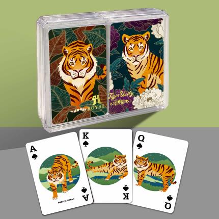 Cartas de jogar de pl&#xE1;stico Tiger Unity - Conjunto de presente de ano novo