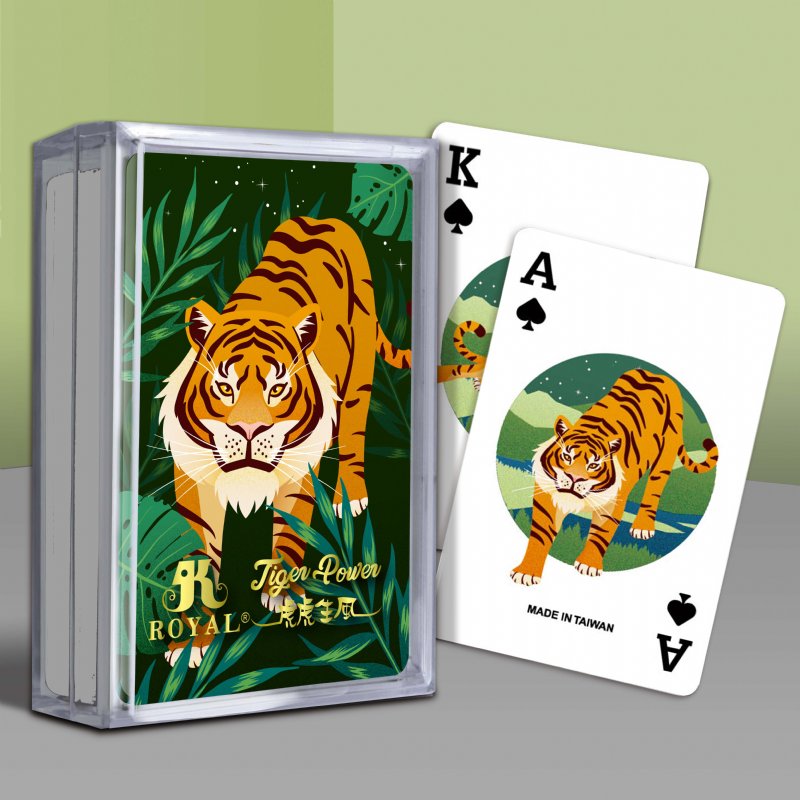 Cartas de jogar de plástico Tiger Power Tiger - edição de ano novo