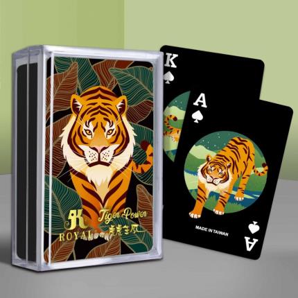 Edi&#xE7;&#xE3;o de ano novo de cartas de jogar Tiger Power Tiger Black