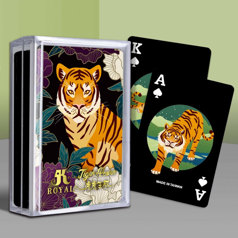 Tiger Power Tigress Black Playing Cards Édition Nouvel An