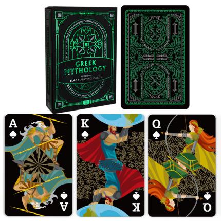 Cartes &#xE0; jouer noires de la mythologie grecque - Green Magic