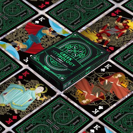 Cartes &#xE0; jouer noires de la mythologie grecque - Green Magic
