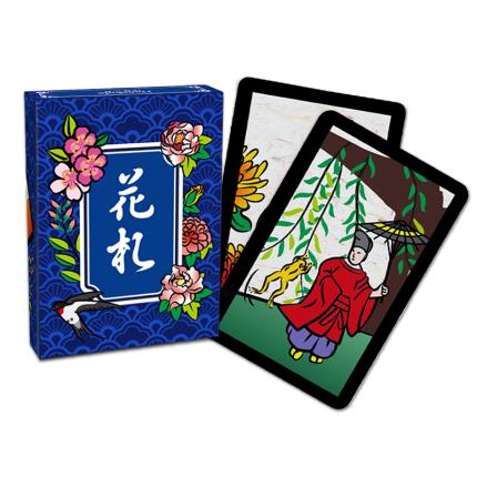Japanische Hanafuda-Plastikspielkarten &#x2013; Blau Sensu