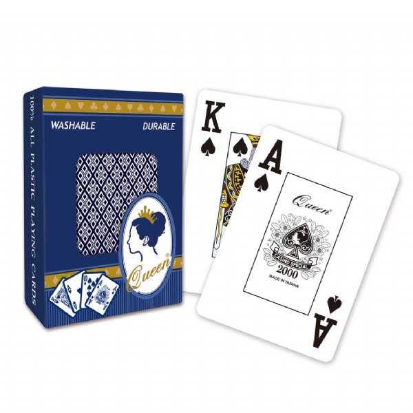Queen 賭場專用塑膠撲克牌 - 大字體