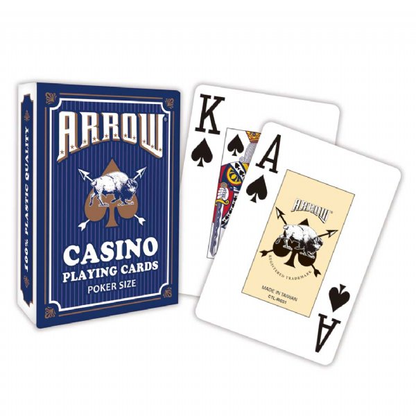 Arrow 賭場專用塑膠撲克牌 - 大字體 (藍)