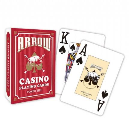 Arrow 賭場專用塑膠撲克牌 - 大字體 (紅)