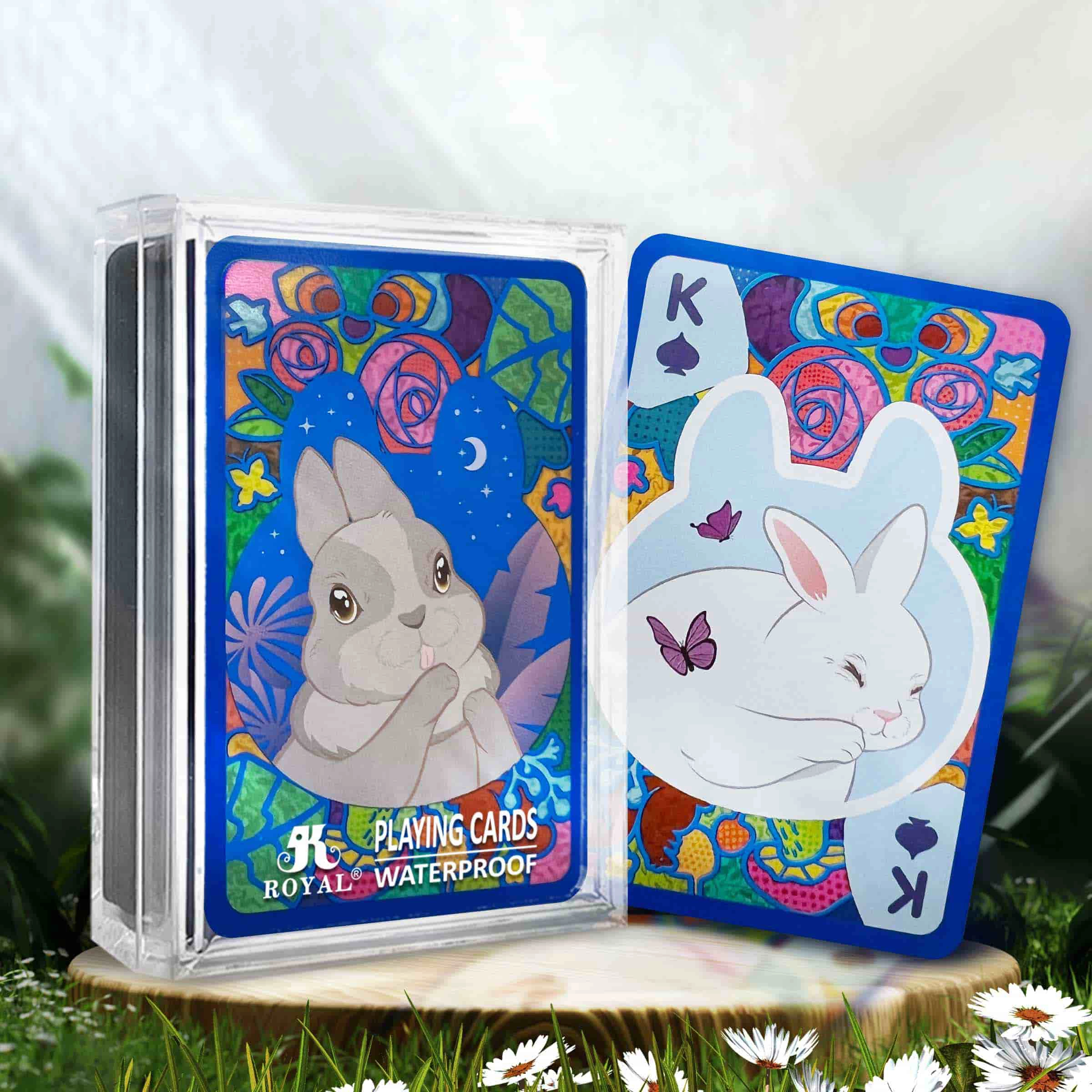 Forest Rabbit - Carte da gioco trasparenti: grigio