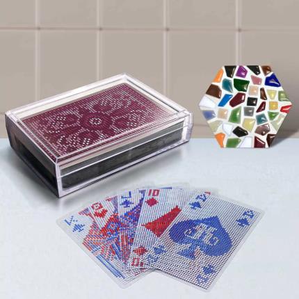 Cart&#xF5;es de jogo transparentes do mosaico