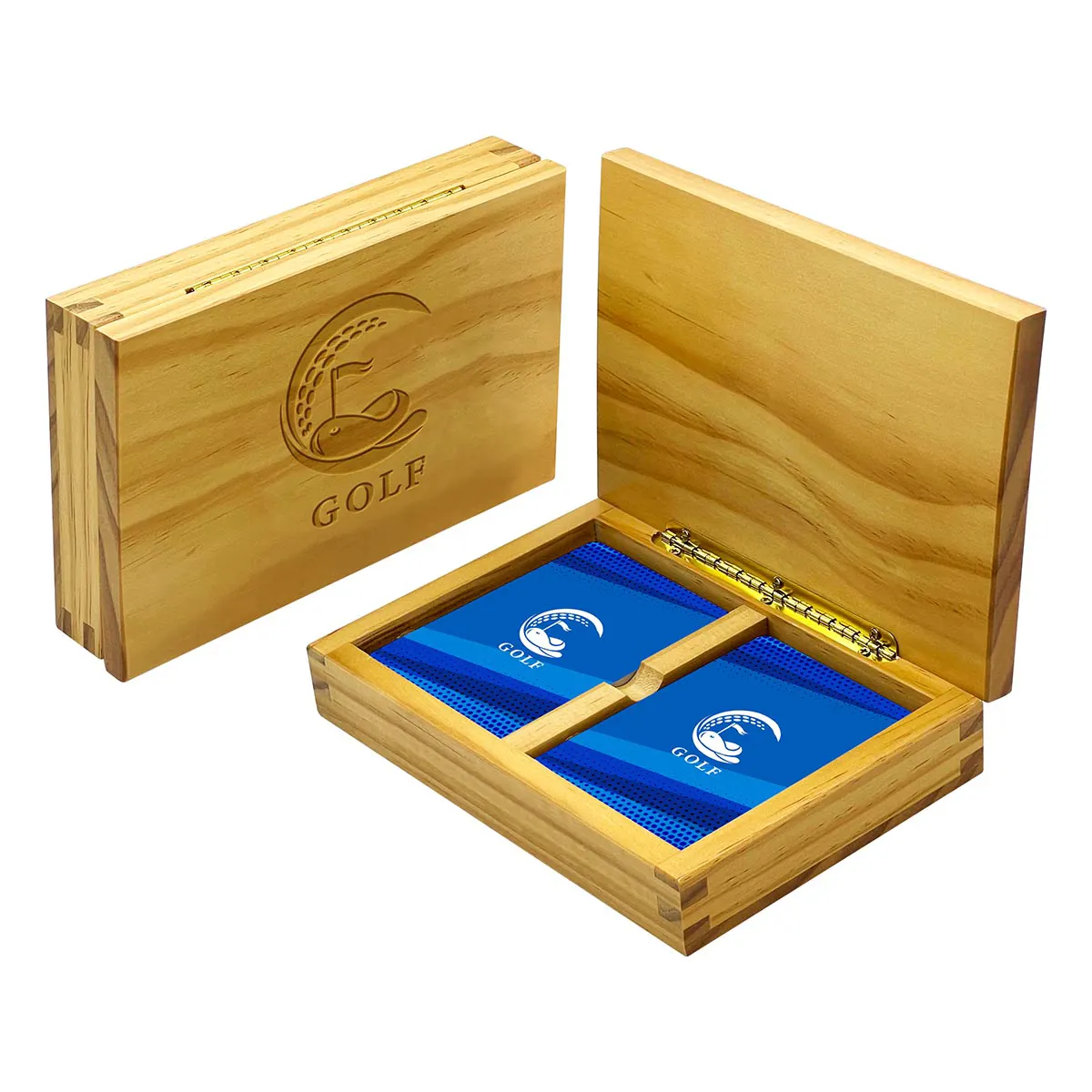 Wood Box for 2 deck Playing Cards