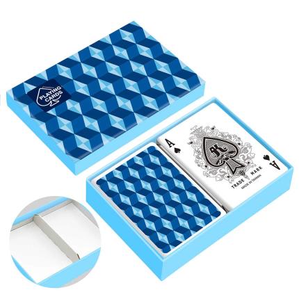 Rigid Box for 2 decks of Poker Playing Cards (Plastic 0.34mm applicable) (With divider)