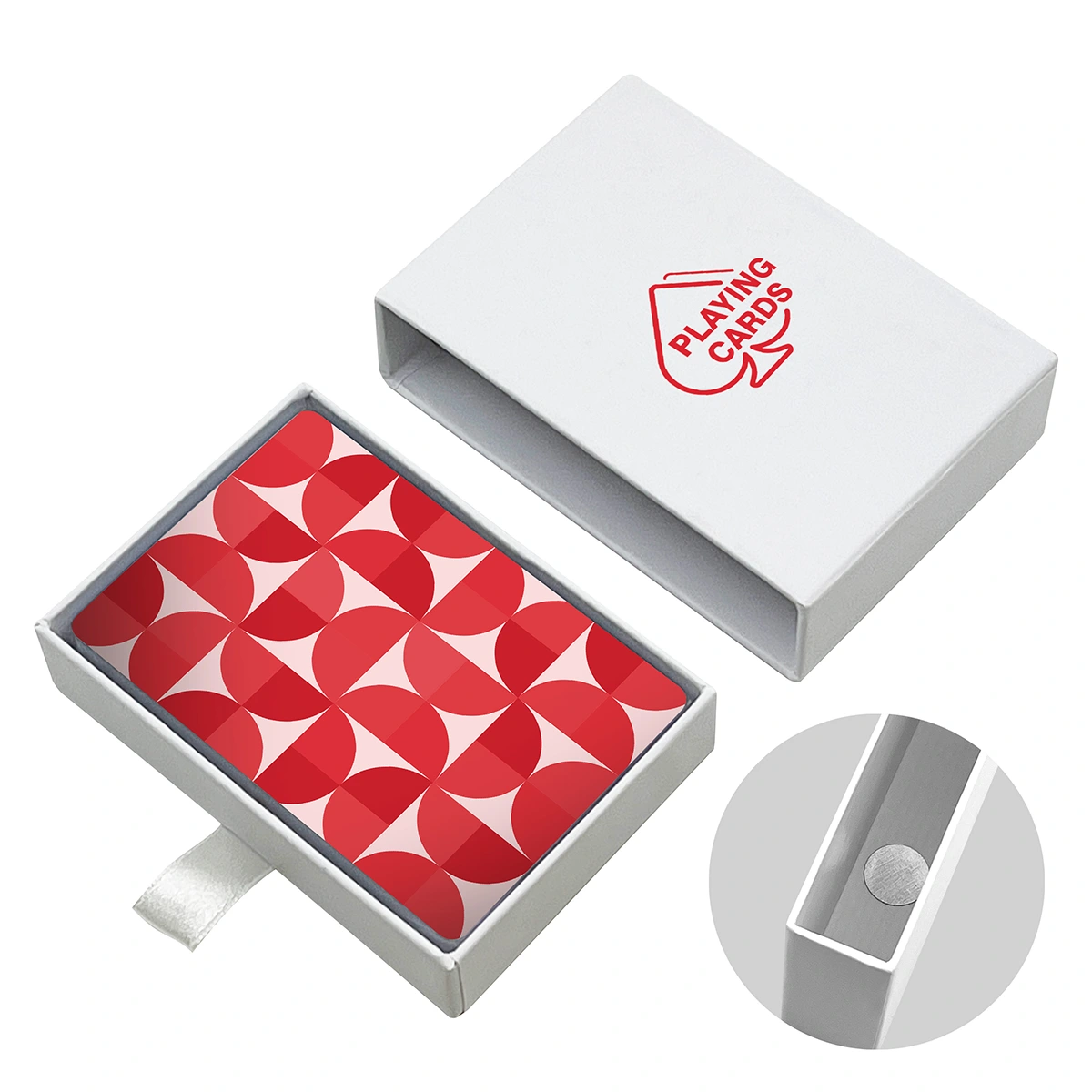 Schubladenbox f&#xFC;r Bridge-/Poker-Spielkarten (mit Magnet und Band)