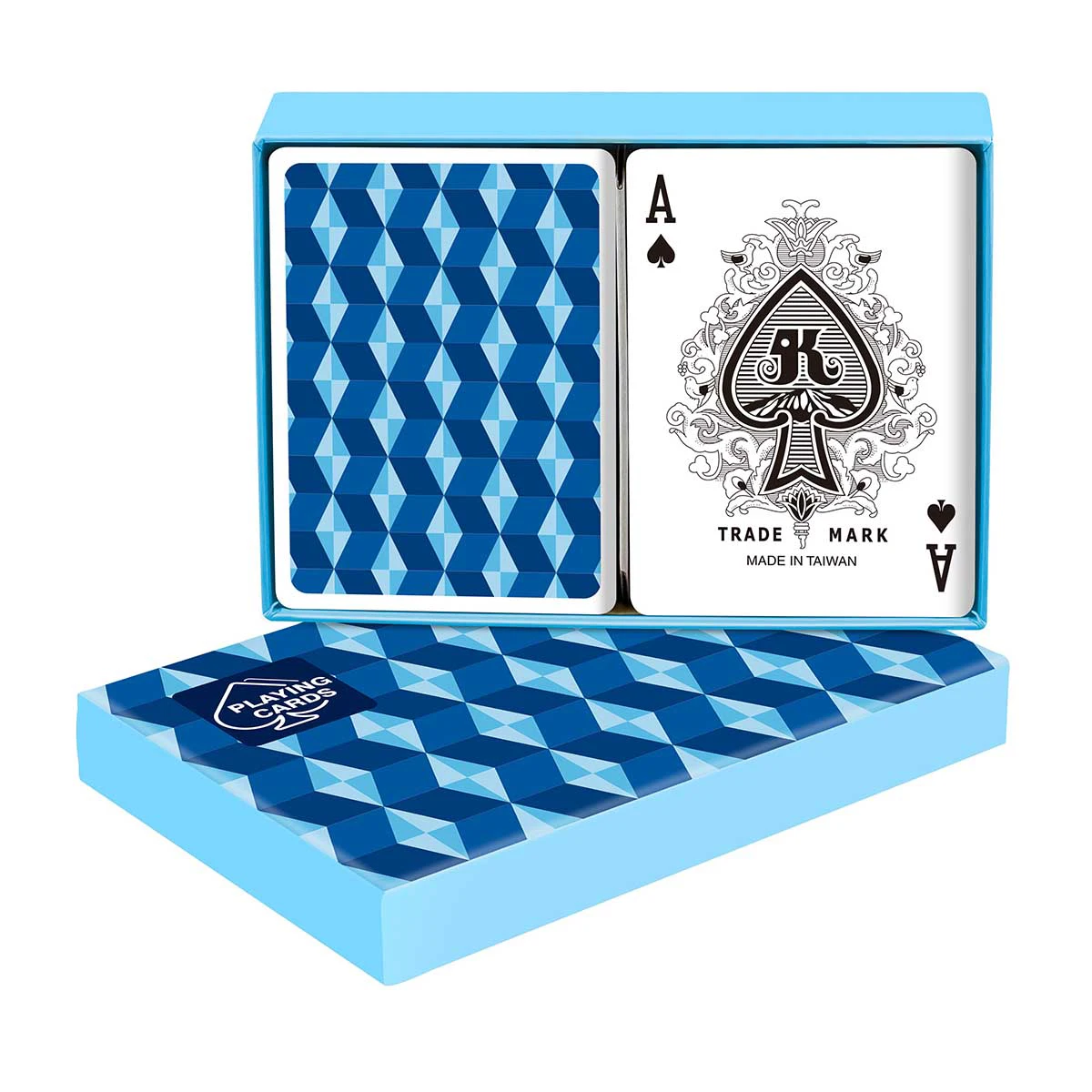 Жесткая коробка для 2 колод игральных карт для покера (применяется пластик 0,34 мм) (с разделителем)