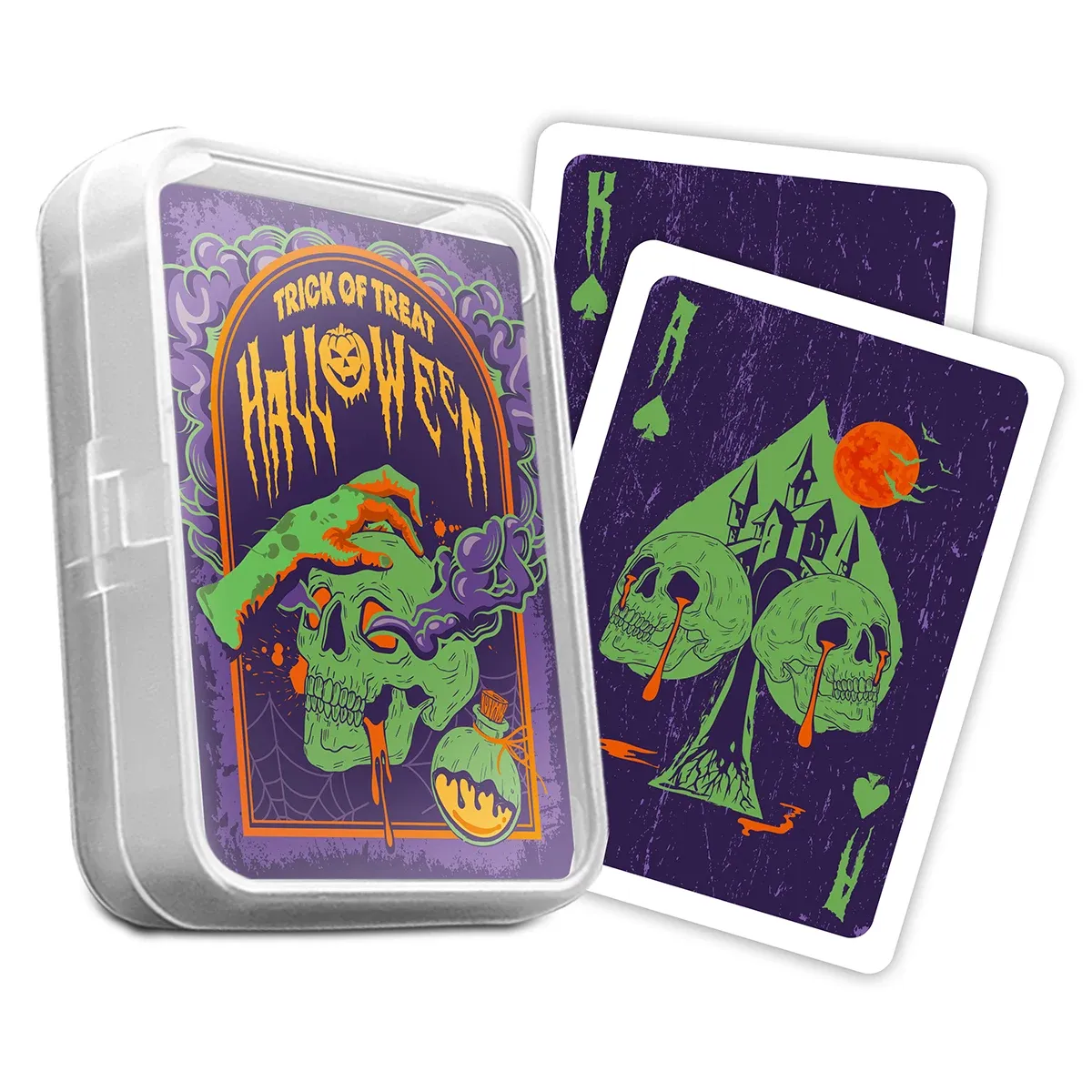 Crying Skull Halloween Playing Cards