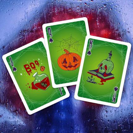 Carte da gioco di Halloween dei fantasmi della zucca