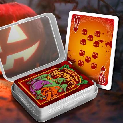 Carte da gioco di Halloween dei fantasmi della zucca