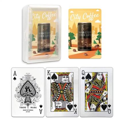 Custom Playing Cards - 270gsm paper into S107 plastic box - Coffee