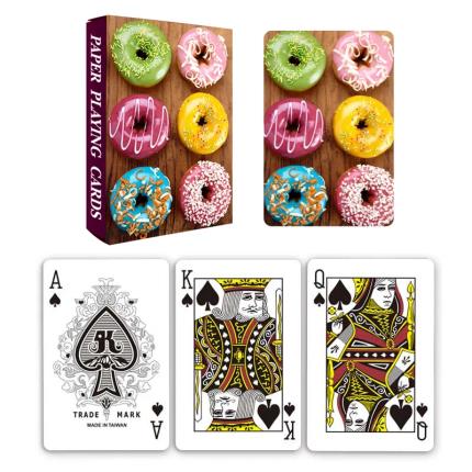 Cartas de jogar personalizadas - papel liso de 310 g / m&#xB2; em caixa dobrada - Donuts