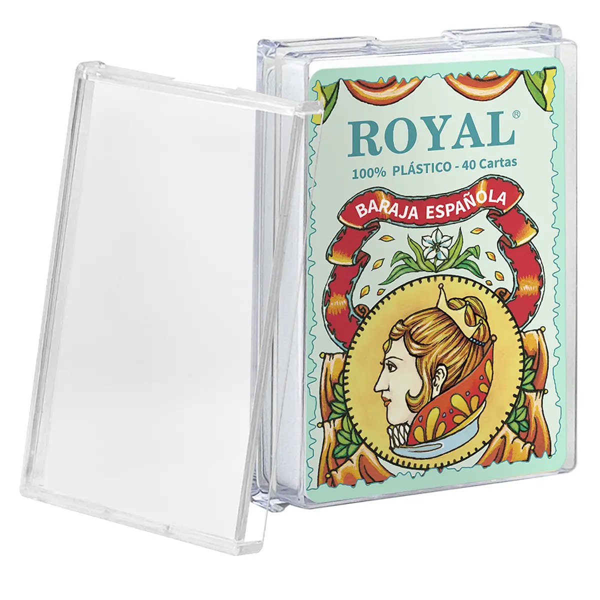 스페인 카드 놀이용 플라스틱 상자 싱글 데크(PS)