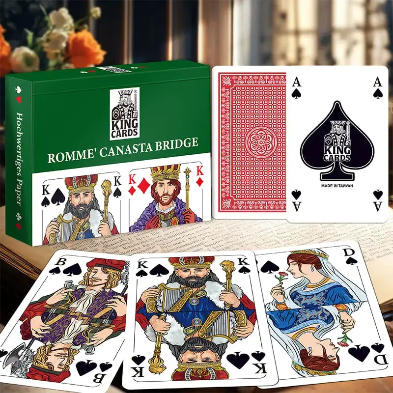 Conjunto de baralhos de cartas duplos do jogo de cartas Romme alemão