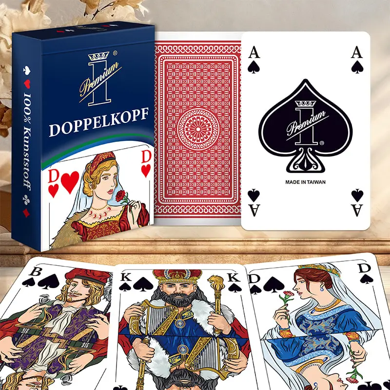Conjunto de jogos de cartas alemão premium cartas de jogar Doppelkopf