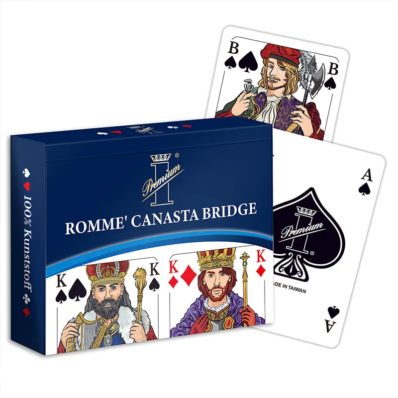 Conjunto de jogos de cartas alemão premium Romme Double Decks Baralho de cartas