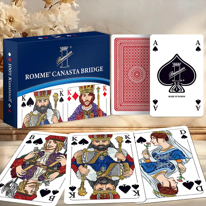 Set di giochi di carte tedeschi premium Carte da gioco Romme Double Decks