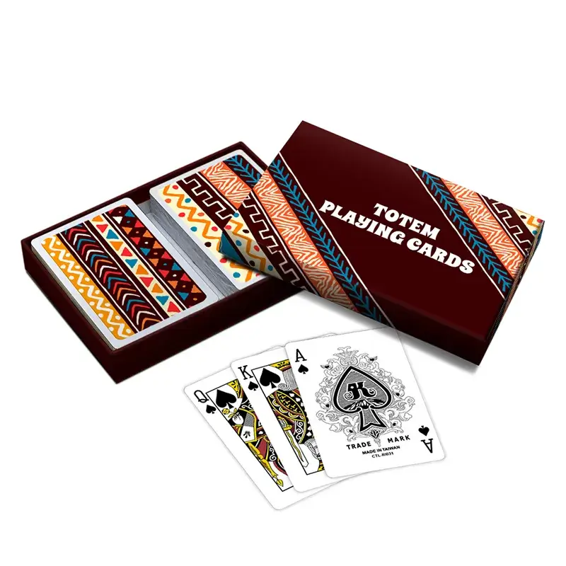 Cartas de pôquer personalizadas - cartas de plástico Toten em caixa rígida G022 conjunto de 2 baralhos