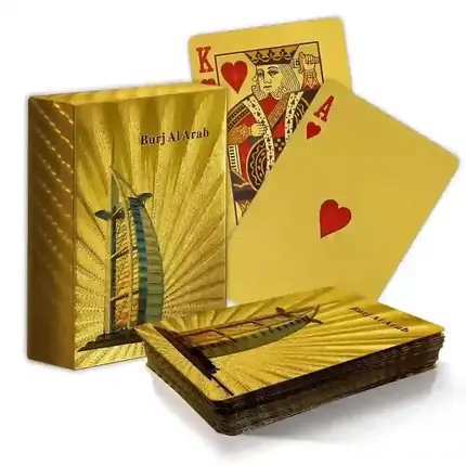 Cartas de Baralho Douradas com Padrão Twill - Burj Al Arab Hotel