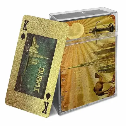 Cartas de Baralho de Folha de Ouro com Mistério Dubai